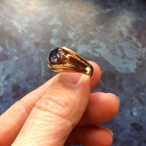 Tanzanite ring with diamonds.